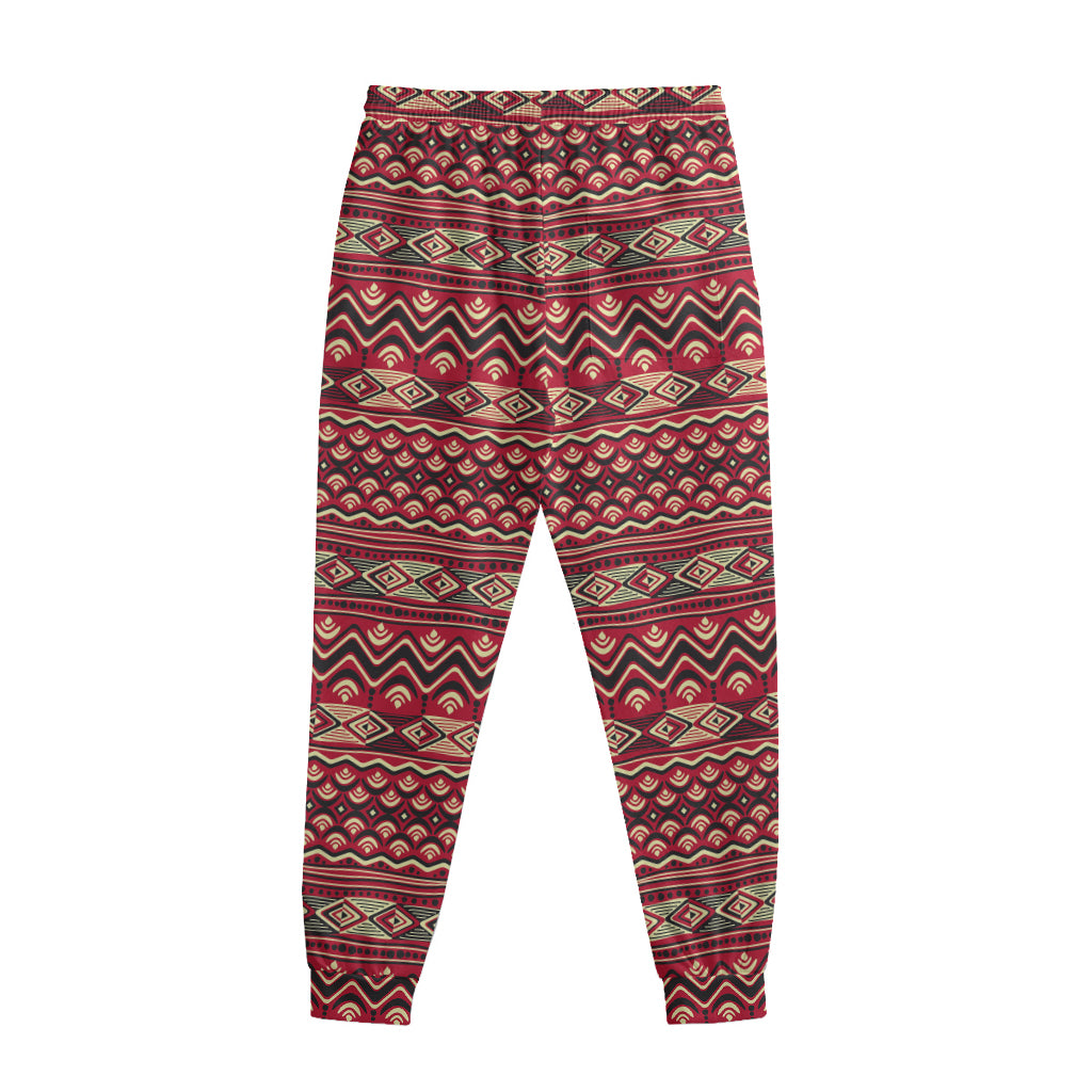Red African Tribal Pattern Print Sweatpants