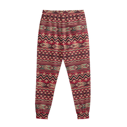 Red African Tribal Pattern Print Sweatpants