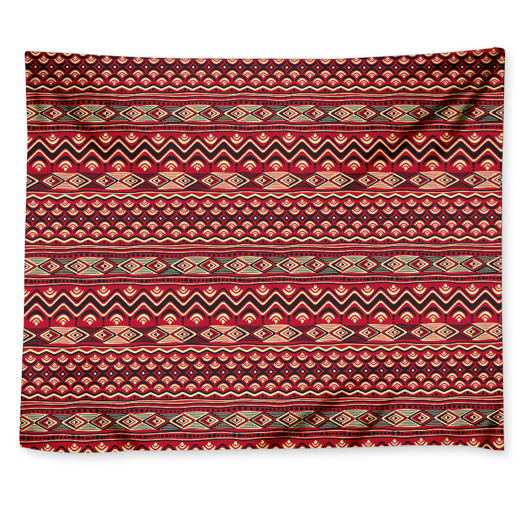 Red African Tribal Pattern Print Tapestry