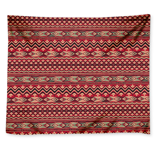 Red African Tribal Pattern Print Tapestry