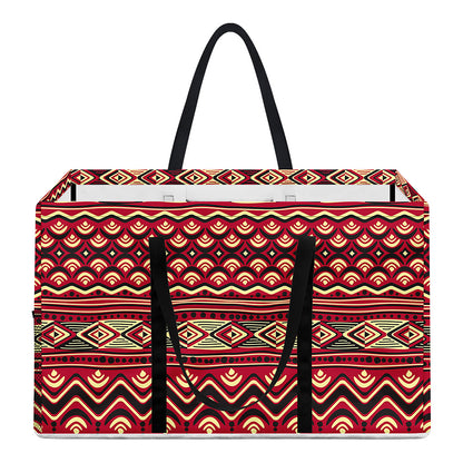 Red African Tribal Pattern Print Utility Tote Bag