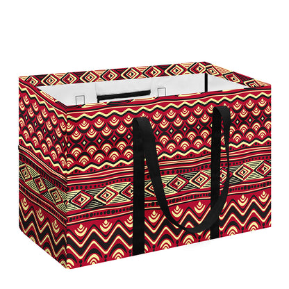 Red African Tribal Pattern Print Utility Tote Bag