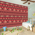 Red African Tribal Pattern Print Wall Sticker