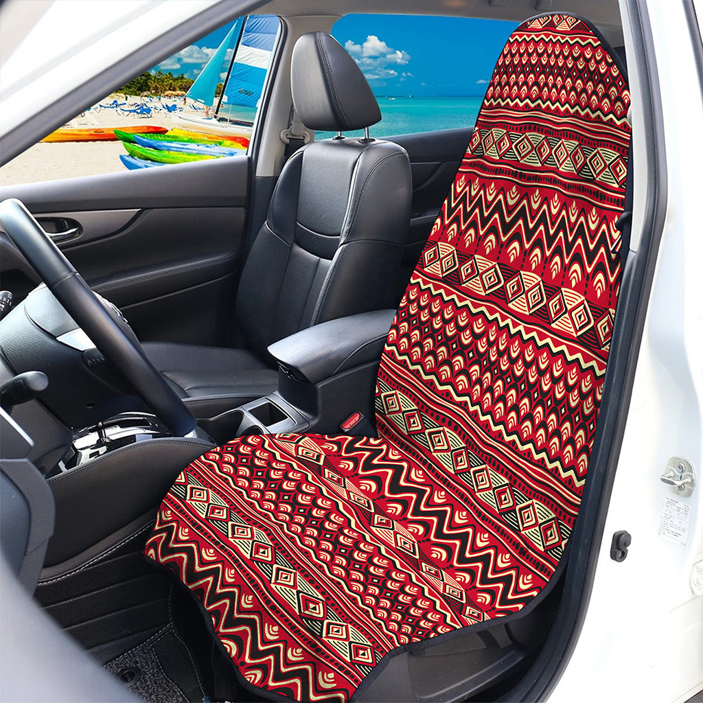 Red African Tribal Pattern Print Waterproof Car Seat Cover