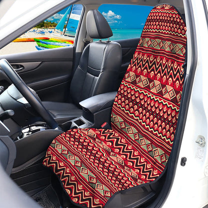 Red African Tribal Pattern Print Waterproof Car Seat Cover