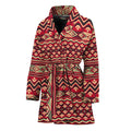 Red African Tribal Pattern Print Women's Bathrobe