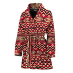 Red African Tribal Pattern Print Women's Bathrobe