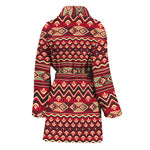 Red African Tribal Pattern Print Women's Bathrobe