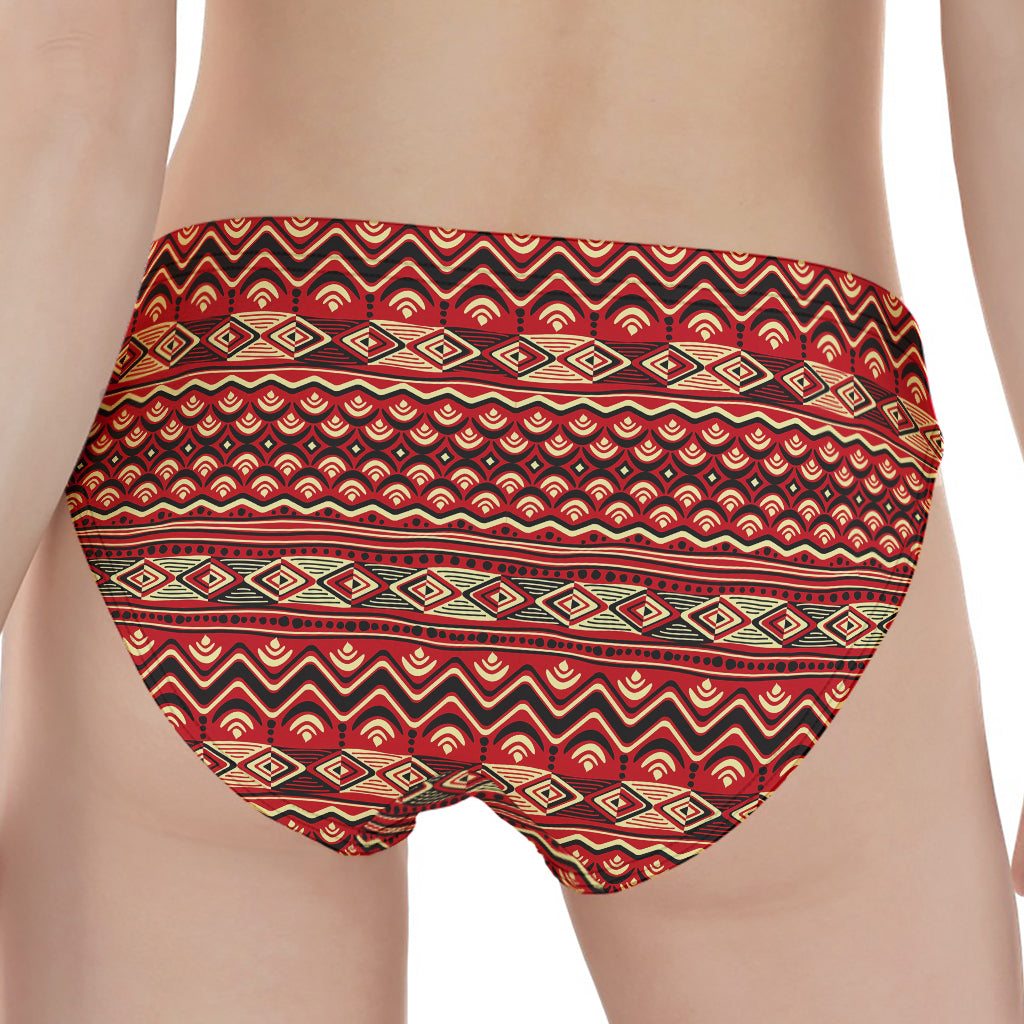 Red African Tribal Pattern Print Women's Panties