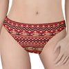 Red African Tribal Pattern Print Women's Thong