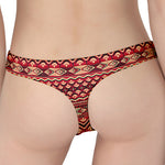 Red African Tribal Pattern Print Women's Thong