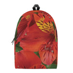 Red Alstroemeria Print Backpack