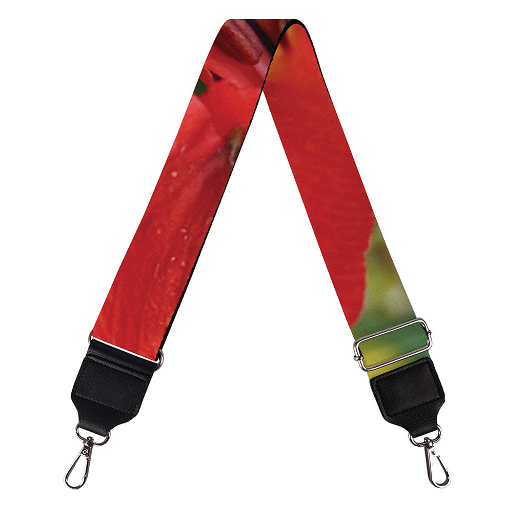 Red Alstroemeria Print Bag Strap