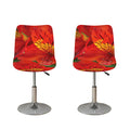 Red Alstroemeria Print Bar Stool Covers