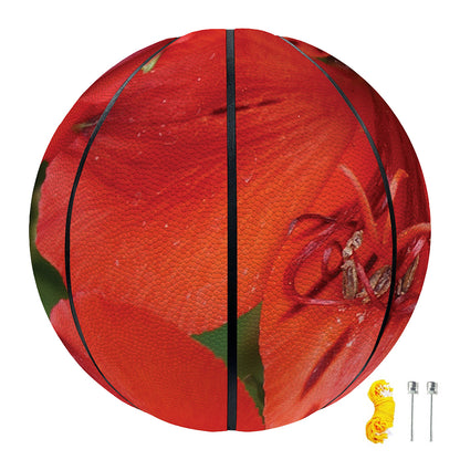 Red Alstroemeria Print Basketball