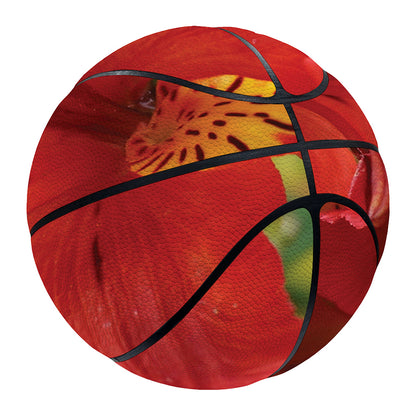 Red Alstroemeria Print Basketball