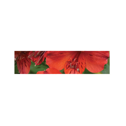 Red Alstroemeria Print Bed Runner
