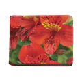 Red Alstroemeria Print Bifold Wallet
