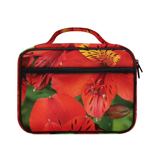 Red Alstroemeria Print Briefcase Bible Bag