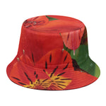 Red Alstroemeria Print Bucket Hat