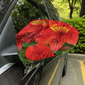 Red Alstroemeria Print Car Side Mirror Covers