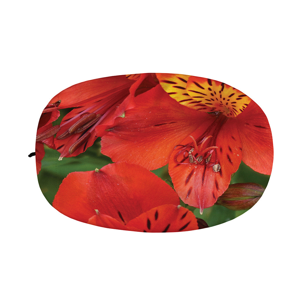 Red Alstroemeria Print Car Side Mirror Covers