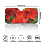 Red Alstroemeria Print Car Windshield Sun Shade