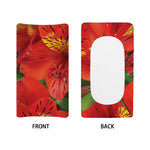 Red Alstroemeria Print Changing Pad Cover