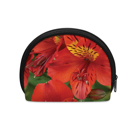 Red Alstroemeria Print Coin Purse