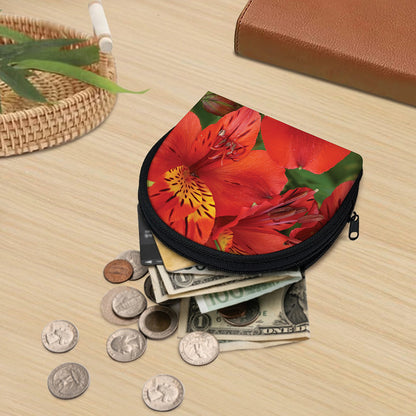 Red Alstroemeria Print Coin Purse