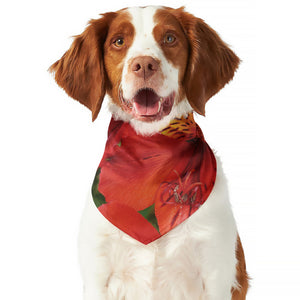 Red Alstroemeria Print Dog Bandana