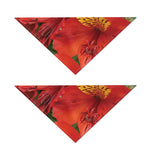 Red Alstroemeria Print Dog Bandana