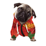 Red Alstroemeria Print Dog Zip Up Hoodie