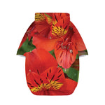 Red Alstroemeria Print Dog Zip Up Hoodie