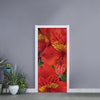 Red Alstroemeria Print Door Sticker