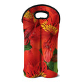 Red Alstroemeria Print Double Neoprene Wine Tote