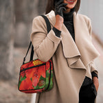 Red Alstroemeria Print Double Strap Bible Bag