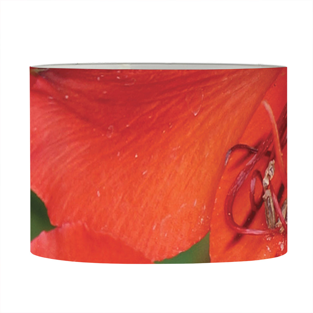 Red Alstroemeria Print Drum Lamp Shade