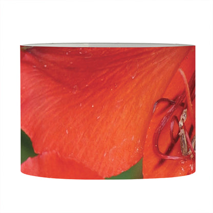Red Alstroemeria Print Drum Lamp Shade