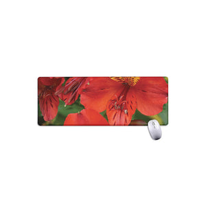 Red Alstroemeria Print Extended Mouse Pad