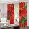 Red Alstroemeria Print Extra Wide Grommet Curtains