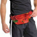 Red Alstroemeria Print Fanny Pack