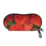 Red Alstroemeria Print Glasses Case