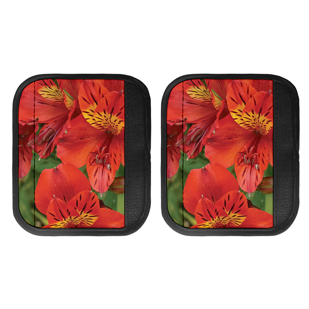 Red Alstroemeria Print Handle Covers