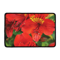Red Alstroemeria Print Kitchen Mat