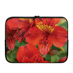 Red Alstroemeria Print Laptop Sleeve