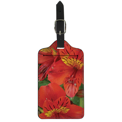 Red Alstroemeria Print Luggage Tag