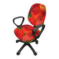 Red Alstroemeria Print Office Chair Cover