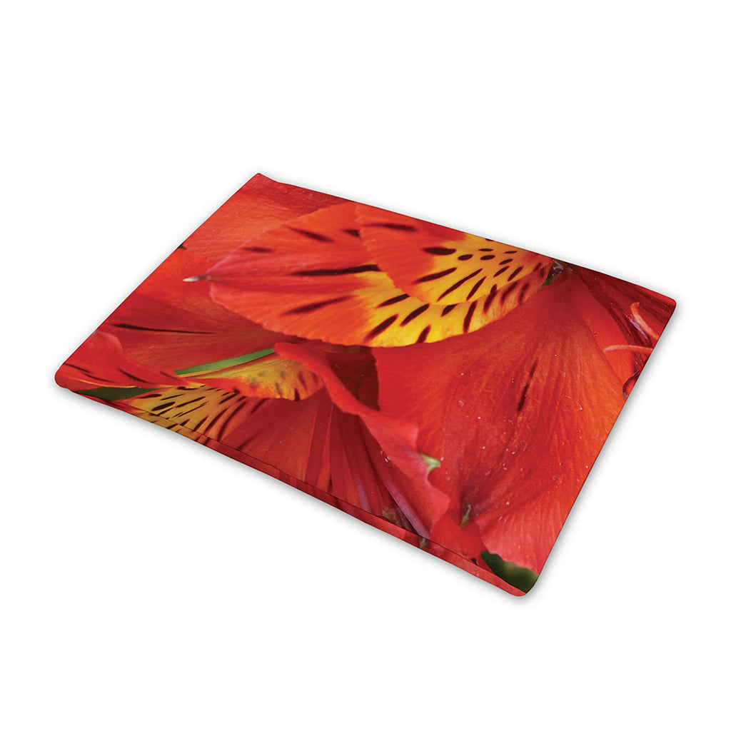 Red Alstroemeria Print Pet Cooling Mat Cover