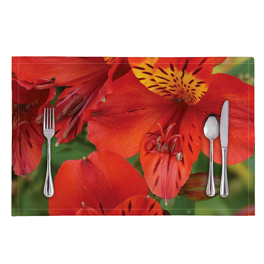 Red Alstroemeria Print Placemat